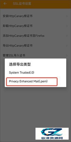 选择导出格式